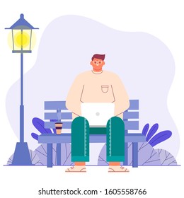 Freelance People Flat Vector Illustration
