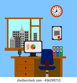 Freelance room home office workplace interior