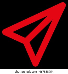 Freelance vector icon. Style is linear flat icon symbol, red color, black background.