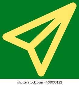 Freelance vector icon. Style is outline flat icon symbol, yellow color, green background.