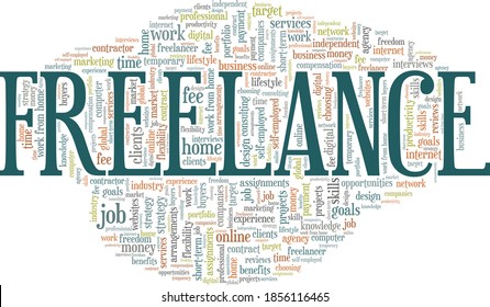 Freelance vector illustration word cloud isolated on a white background.