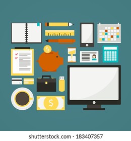 Freelance vector objects made in details 