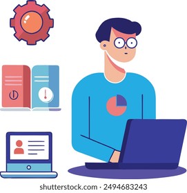 Freelance work abstract concept, digital vectors illustration, Freelancer job remote work online selfemployment, freelance platform available for hiring independent, web specialist abstract metaphor