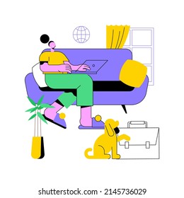 Freelance work abstract concept vector illustration. Freelancer job, remote work, online self-employment, freelance platform, available for hiring, independent web specialist abstract metaphor.