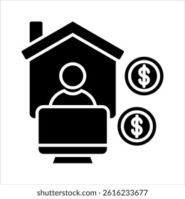 freelance work glyph icon vector illustration