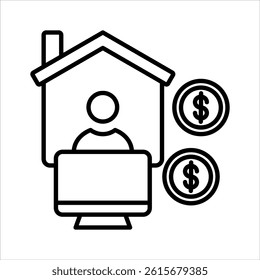 freelance work outline icon vector illustration