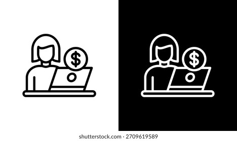 Diseño de conjunto de iconos blancos de trabajo independiente