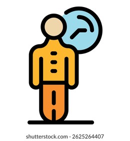 Ícone de trabalhador freelance. Cor plana do ícone de vetor do trabalhador freelance de contorno isolado