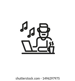 Freelance worker line icon. Remote job, occupation, internet. Freelance job concept. Vector illustration can be used for topics like internet work, freelance, occupation