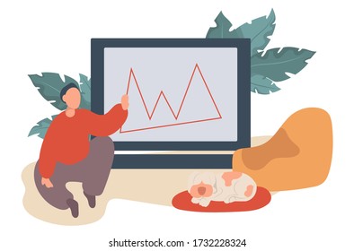 Freelance worker - modern flat design style illustration on white background.