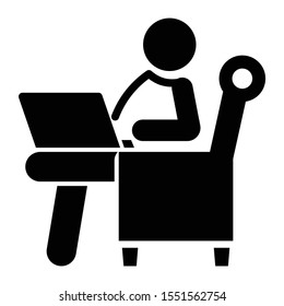 freelance worker sitting on Sofa Concept Vector icon design