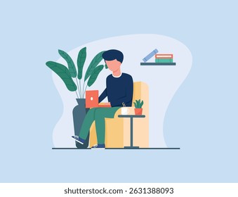 Ilustração plana do vetor de trabalho Freelance 