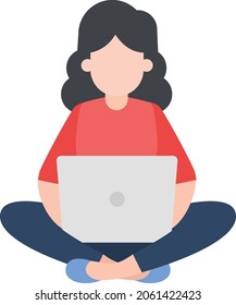 Freelance Writer Concept, Content Creator Vector Color Icon Design, Free time activities Symbol, Extracurricular activity Sign, hobbies interests Stock Illustration