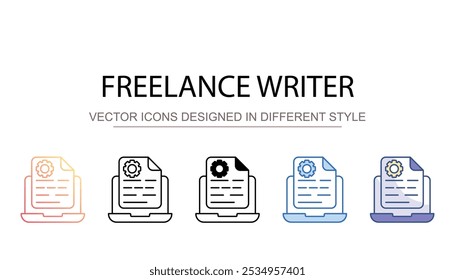 Freelance Writer ícone design com fundo branco ilustração stock