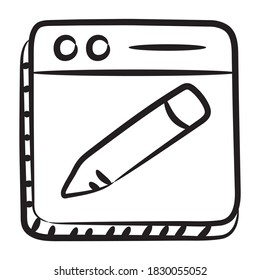 Freelance writing vector style, icon of online writing job 
