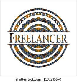 Freelancer arabesque emblem. arabic decoration.