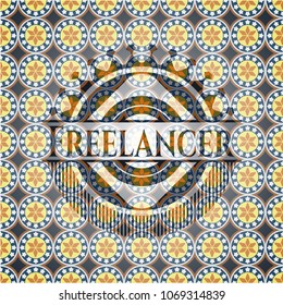 Freelancer arabesque style emblem. arabic decoration.