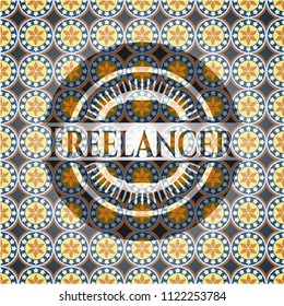 Freelancer arabic emblem. Arabesque decoration.