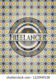 Freelancer arabic emblem. Arabesque decoration.