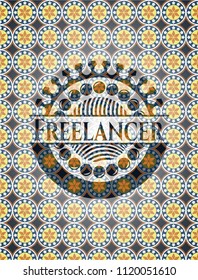 Freelancer arabic emblem background. Arabesque decoration.