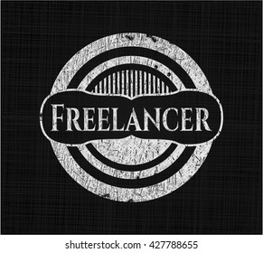 Freelancer chalk emblem written on a blackboard