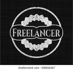 Freelancer chalk emblem written on a blackboard