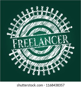 Freelancer chalkboard emblem written on a blackboard