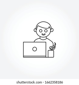 icono de línea vectorial de carácter independiente