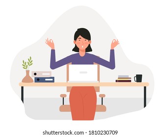 Freelancer character woman working on laptops at home, Female Working From Home Flat Design, Work at home during an outbreak of the COVID-19 virus, Online study, education
