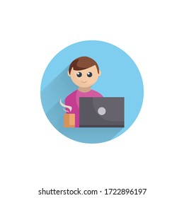 freelancer colorful flat icon with long shadow. freelancer flat icon