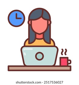 Freelancer Filled Icons , Vector illustration