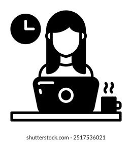 Freelancer Glyph Icon, Vector illustration