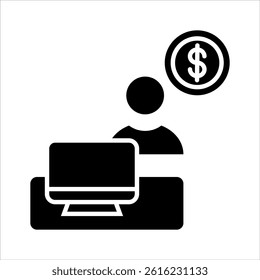 freelancer glyph icon vector illustration