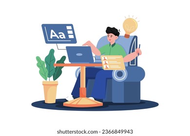 Freelancer handles multiple projects Illustration concept on white background