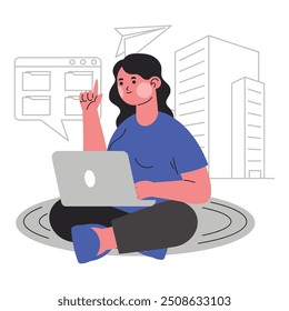 Freelancer en trabajo híbrido entre oficina y hogar aislado