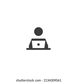 Freelancer Icon Isolated on Black and White Vector Graphic