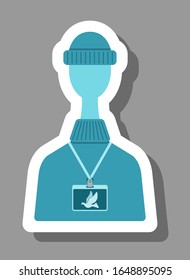 Freelancer icon that symbolizes freelance jobs. All the objects, shadows and background are in different layers. 