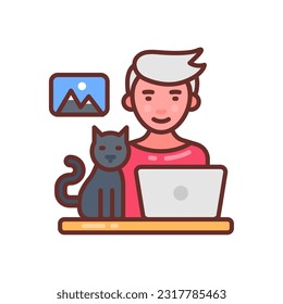 Freelancer icon in vector. Illustration