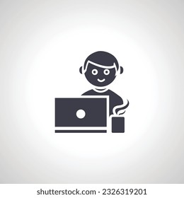icono de freelancer. freelancer trabaja con el icono de la laptop.
