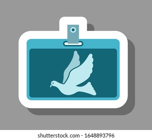 Freelancer ID card icon that symbolizes freelance worker. All the objects, shadows and background are in different layers. 