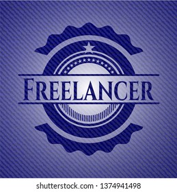 Freelancer jean or denim emblem or badge background