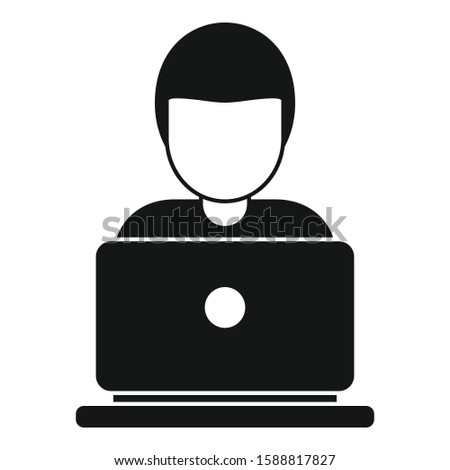 Freelancer laptop icon. Simple illustration of freelancer laptop vector icon for web design isolated on white background