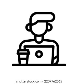 freelancer line icon illustration vector graphic 