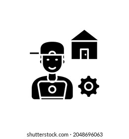 Freelancer Man icon in vector. Logotype