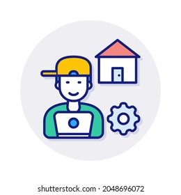 Freelancer Man icon in vector. Logotype