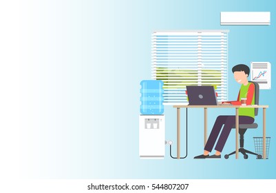 Freelancer man Sitting Desk