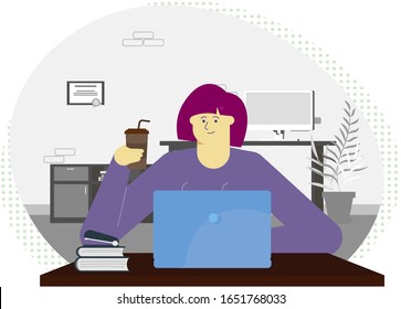 Freelancer manader developer offie worker work  laptop computer desk table web sitting sit laptop coffe