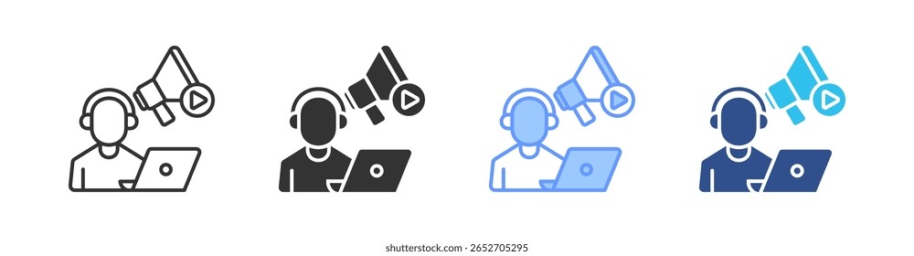 Freelancer Multi Style Icon Set Vector