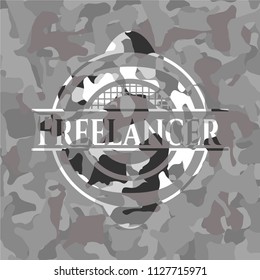 Freelancer on grey camouflage pattern