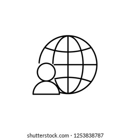 Freelancer, online, person icon. Element of business people icon for mobile concept and web apps. Thin line Freelancer, online, person icon can be used for web and mobile
